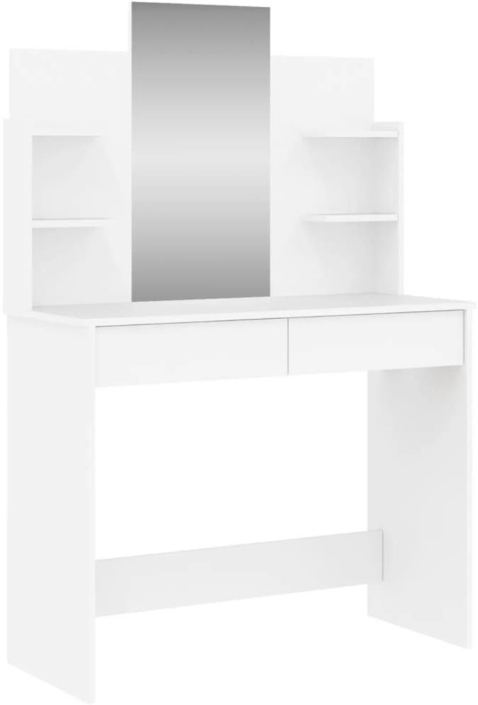 Shumee Toaletný stolík so zrkadlom biely 96 × 39 × 142 cm