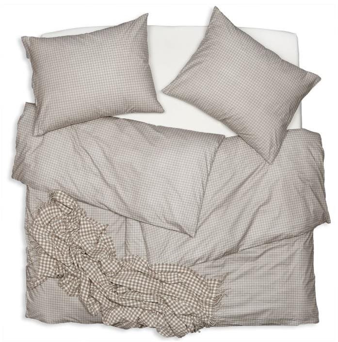SCANquilt obliečky KLASIK kocka béžové