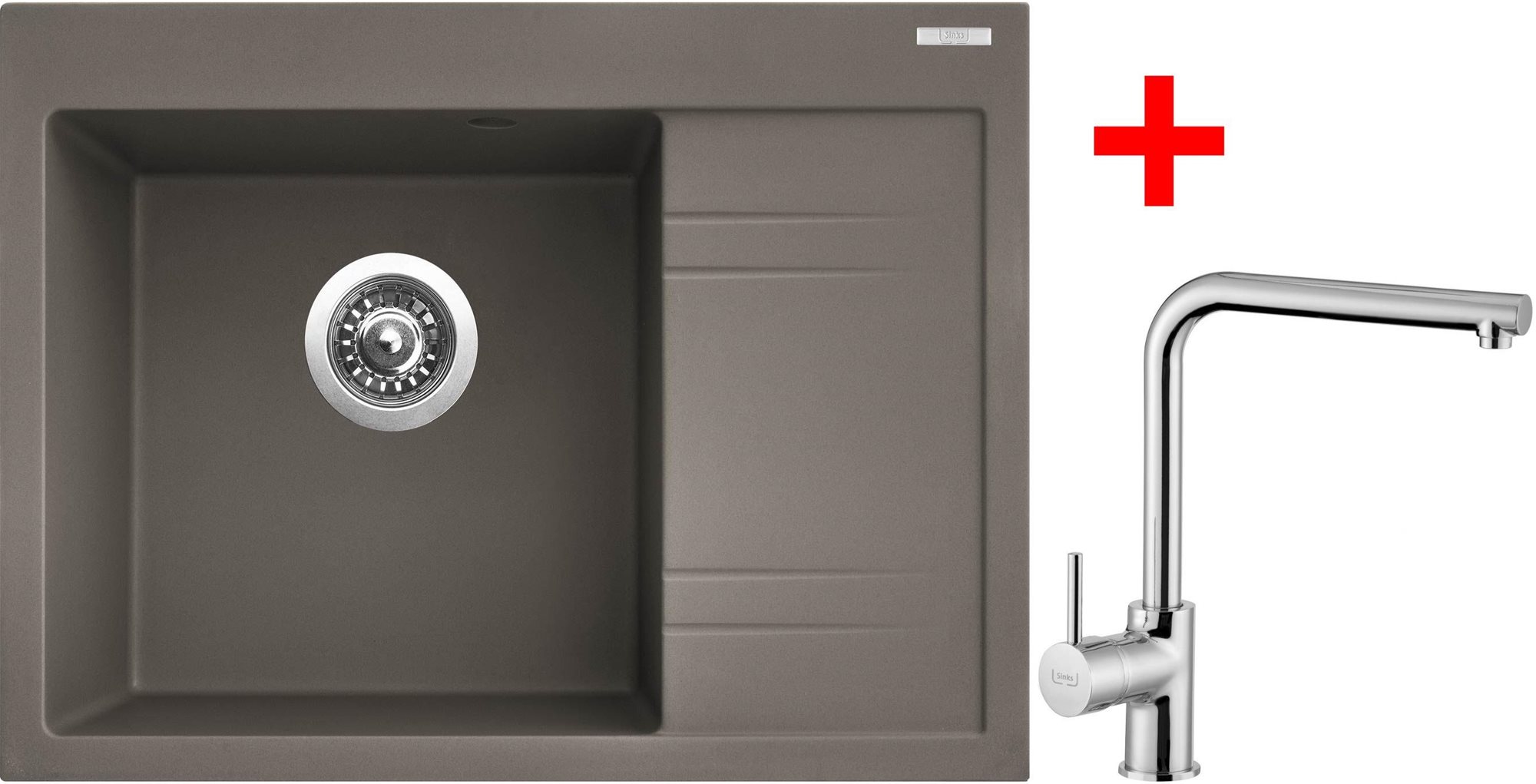 Sinks RIM 650 L Truffle + Elka