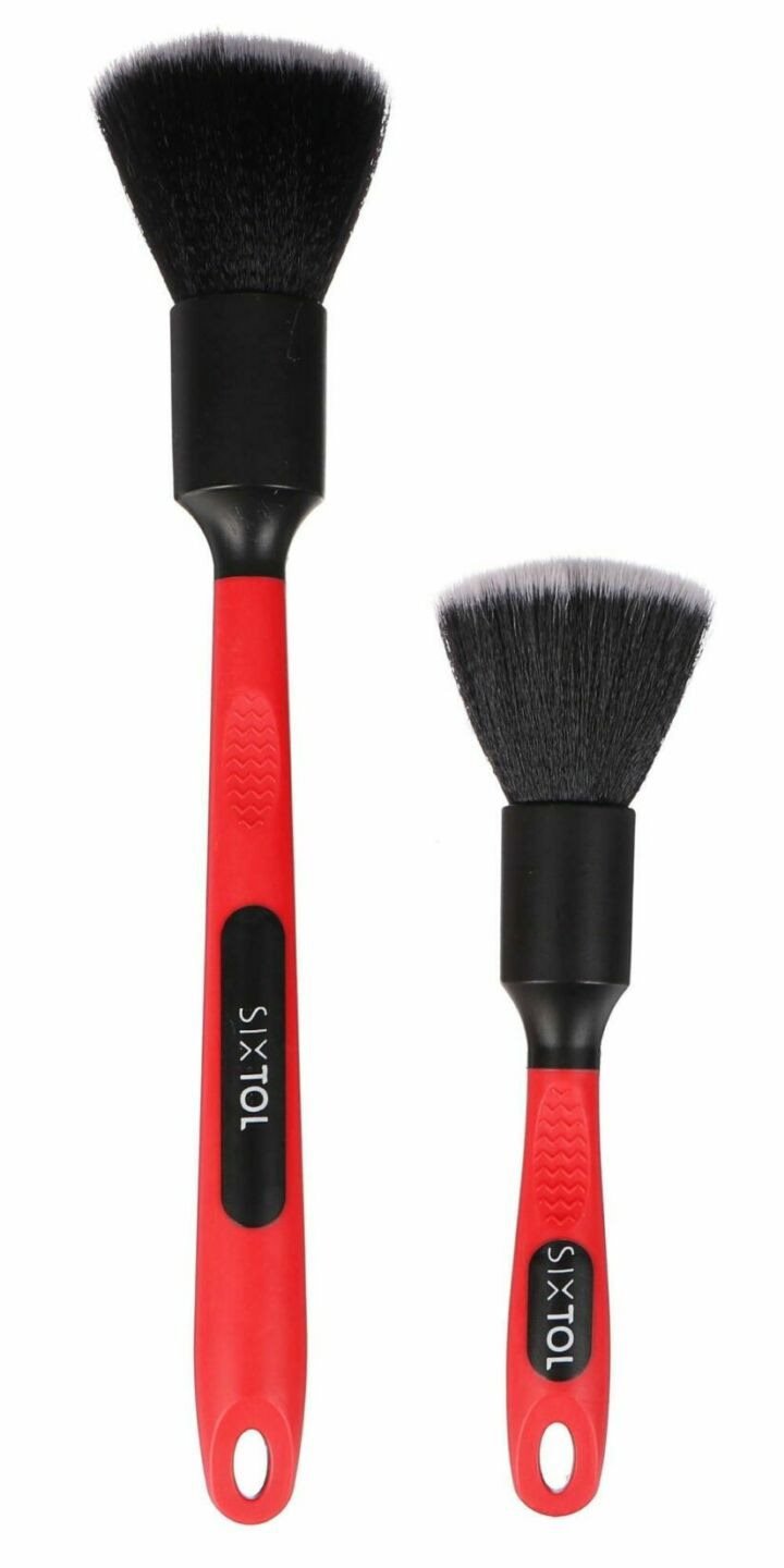 SIXTOL Sada precíznych štetcov na čistenie auta s ergo rukoväťou CAR DETAILING BRUSH 2 PRO, 2 ks