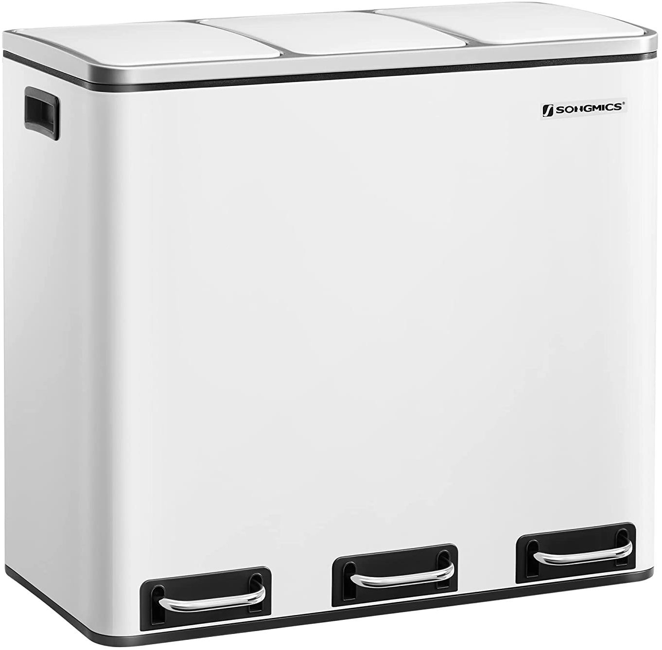 Songmics Odpadkový kôš Lumera 54 l, biely