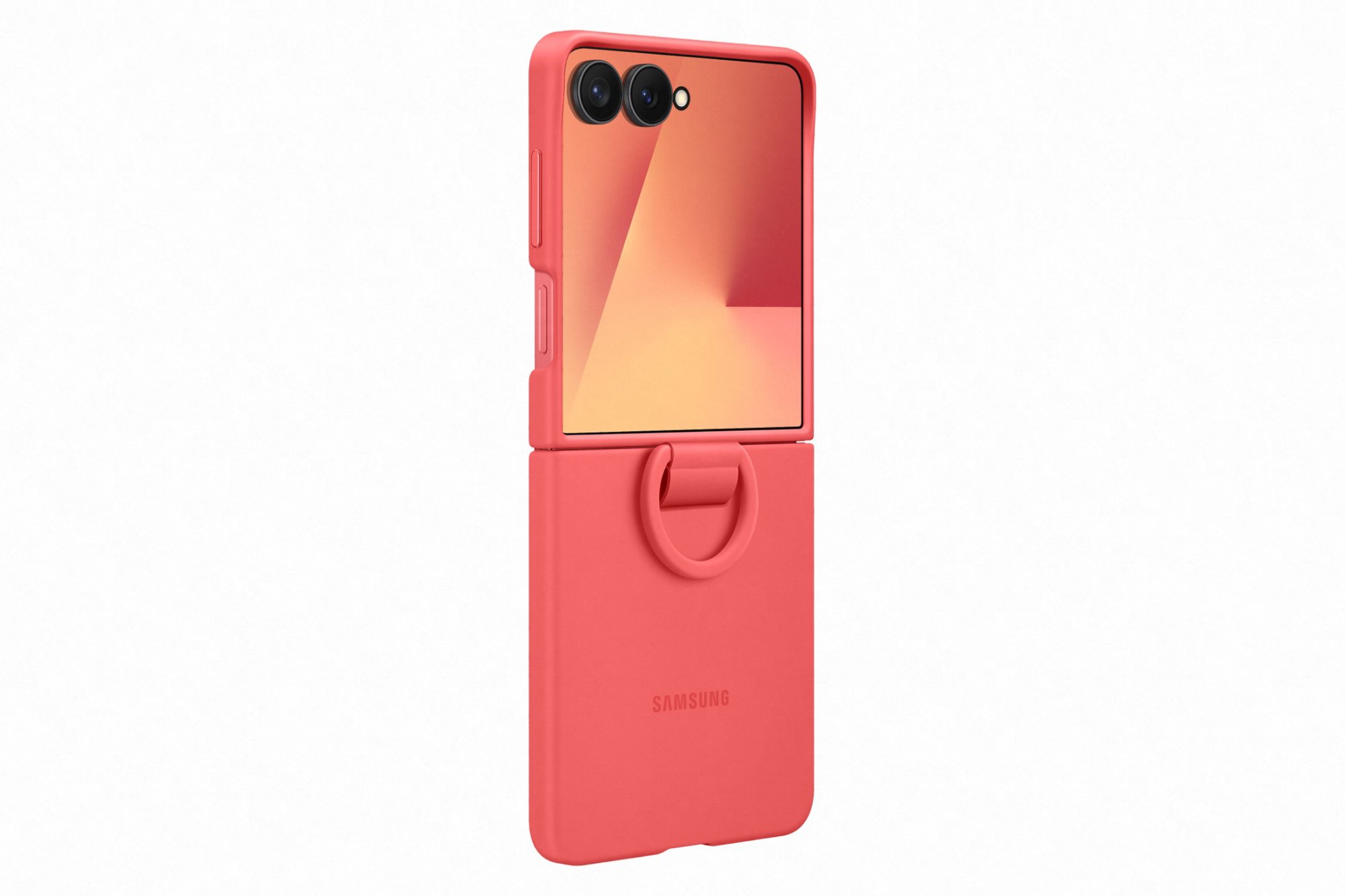 Samsung Galaxy Z Flip7 Silikónový kryt s držiakom na prst Red