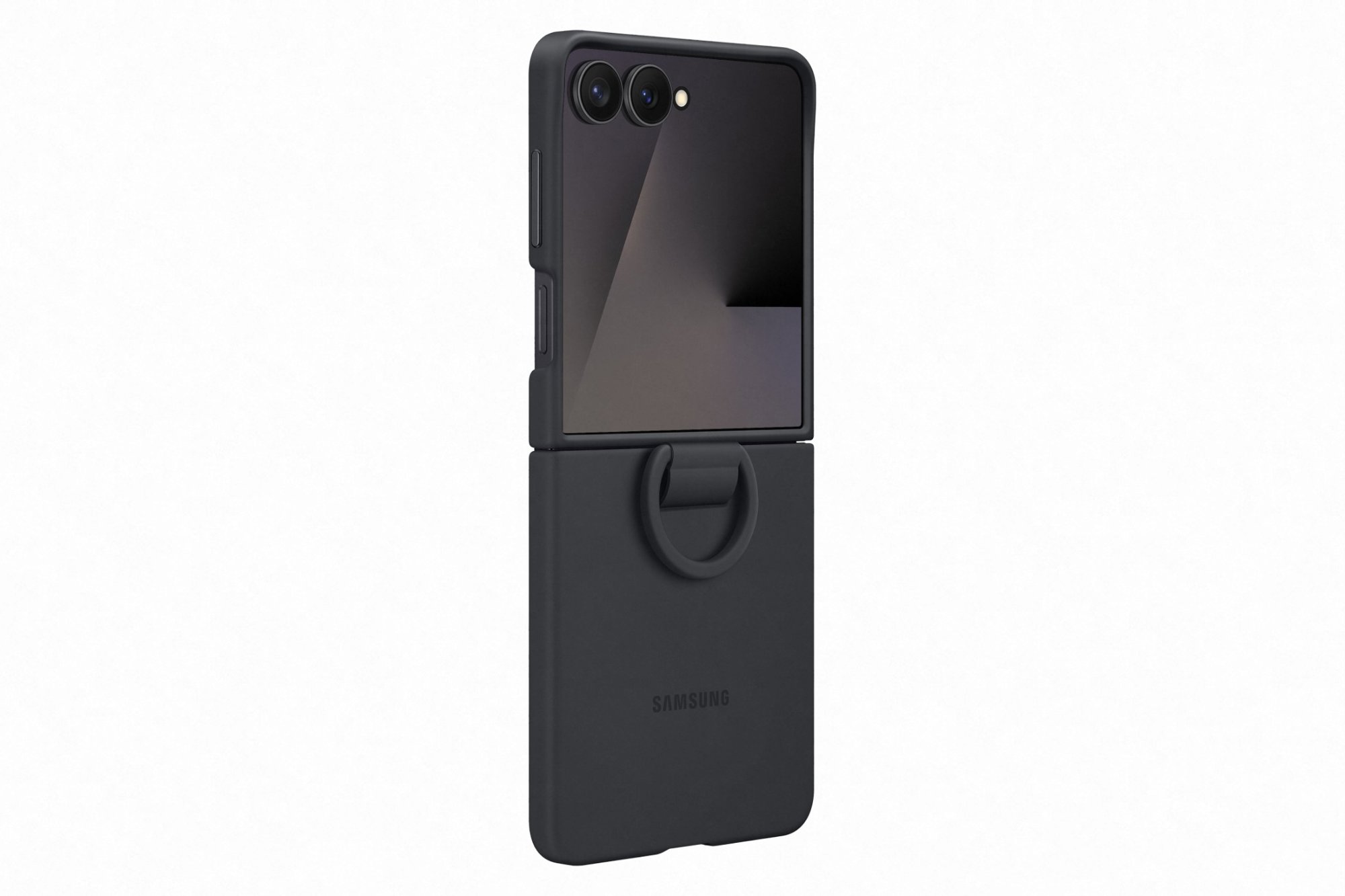 Samsung Galaxy Z Flip7 Silikónový kryt s držiakom na prst Black