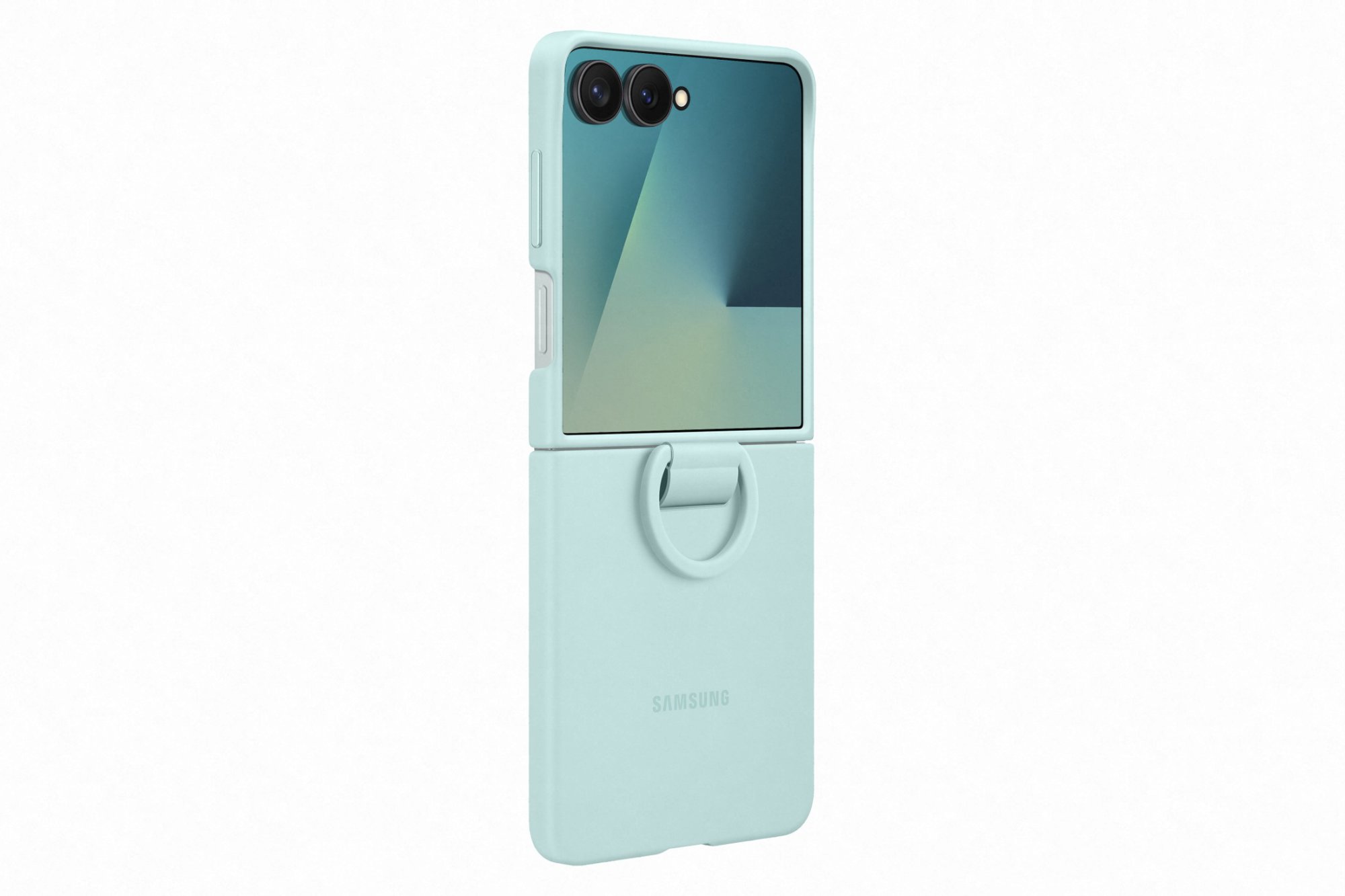 Samsung Galaxy Z Flip7 Silikónový kryt s držiakom na prst Mint