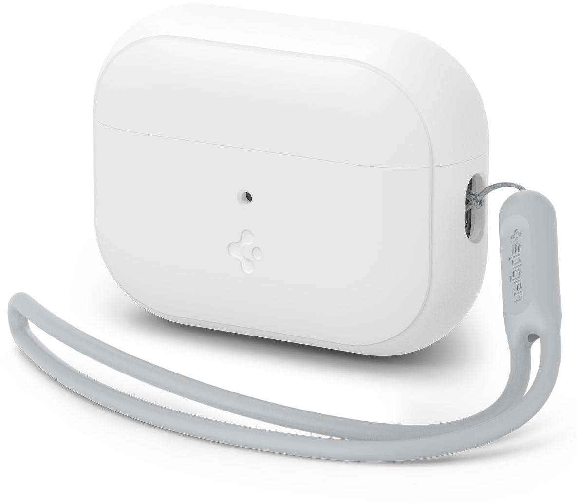 Spigen Case Silicone Fit White + Strap Gray AirPods Pro (2nd Gen)