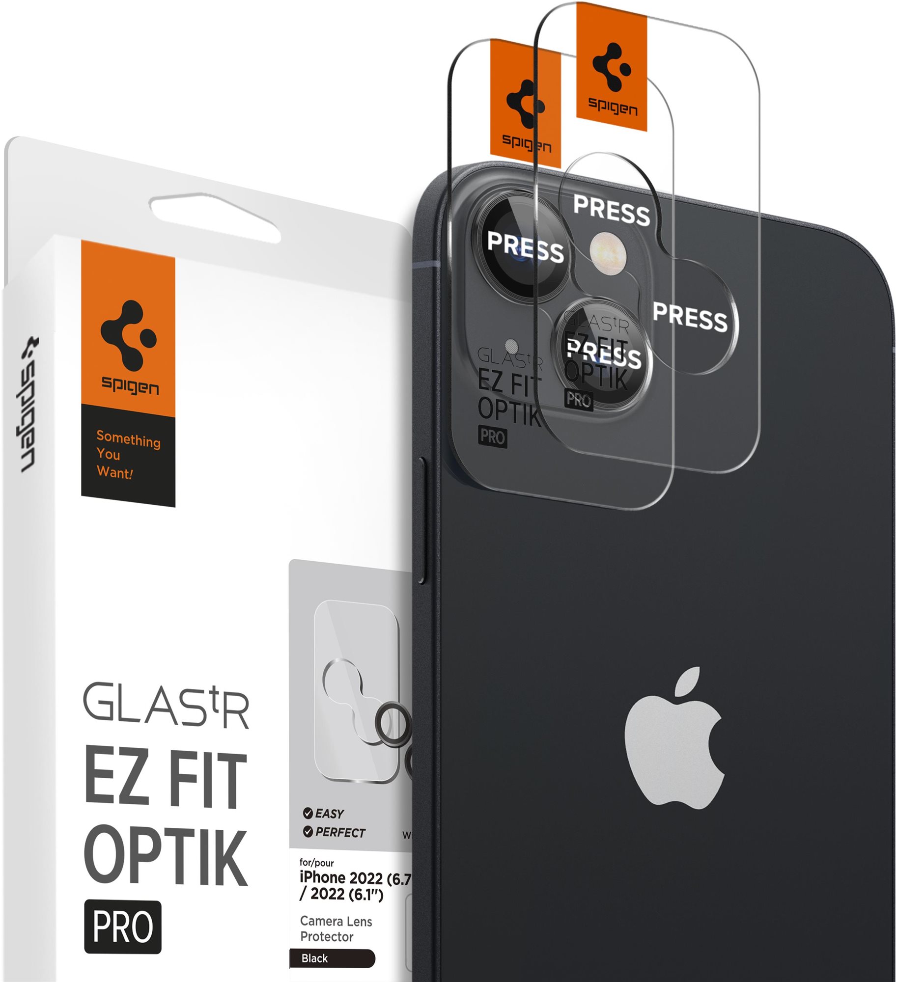 Spigen tR EZ Fit Optik Pro 2 Pack Black iPhone 14/iPhone 14 Plus/15/15 Plus