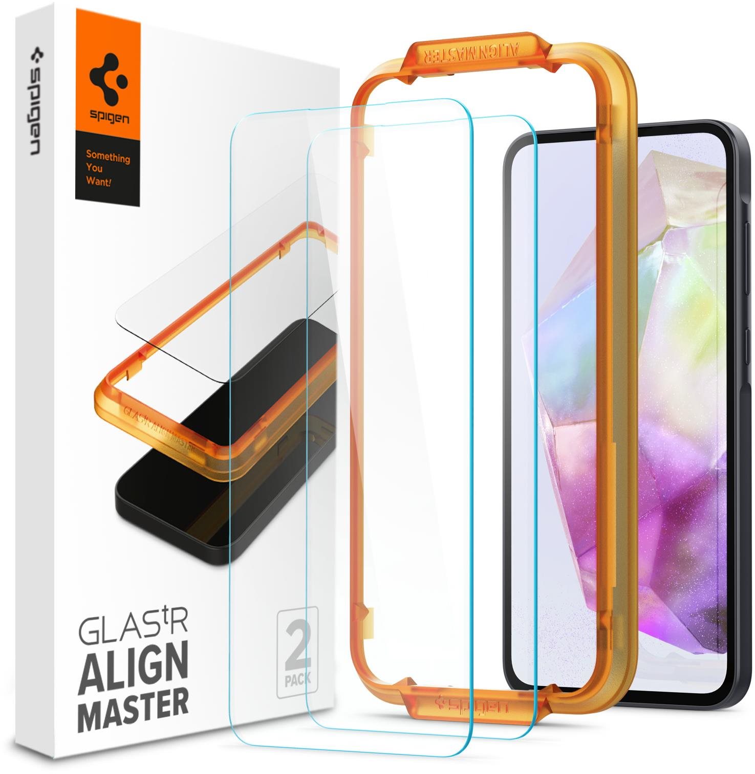 Spigen Glass tR AlignMaster 2 Pack Samsung Galaxy A35