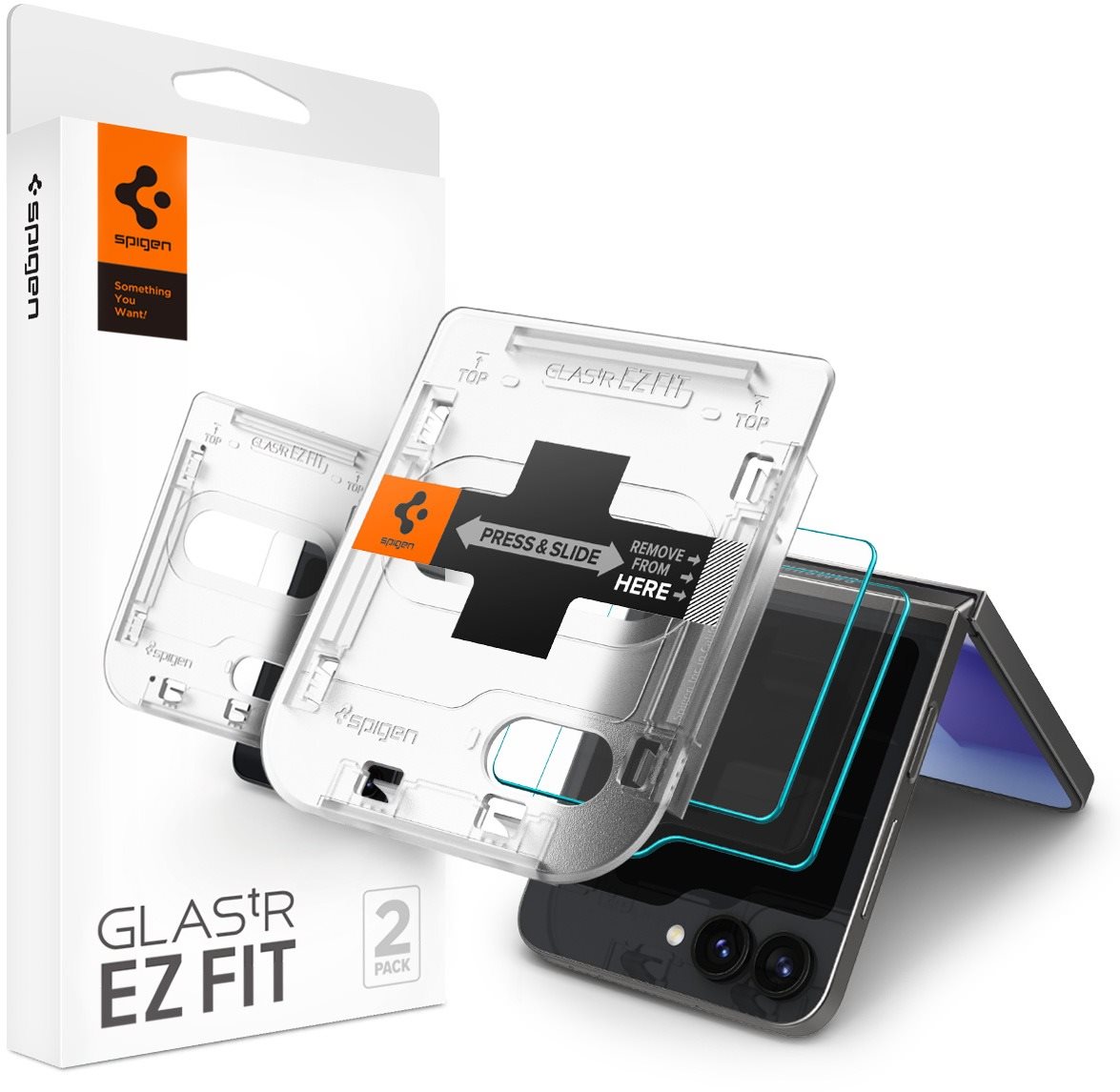 Spigen Glass tR EZ Fit Cover 2 Pack Samsung Galaxy Z Flip6