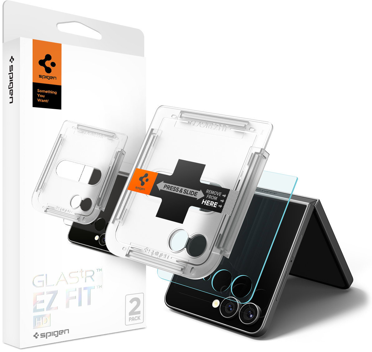 Spigen Glass TR EZ Fit HD 2 Pack Transparency Samsung Galaxy Z Flip 7