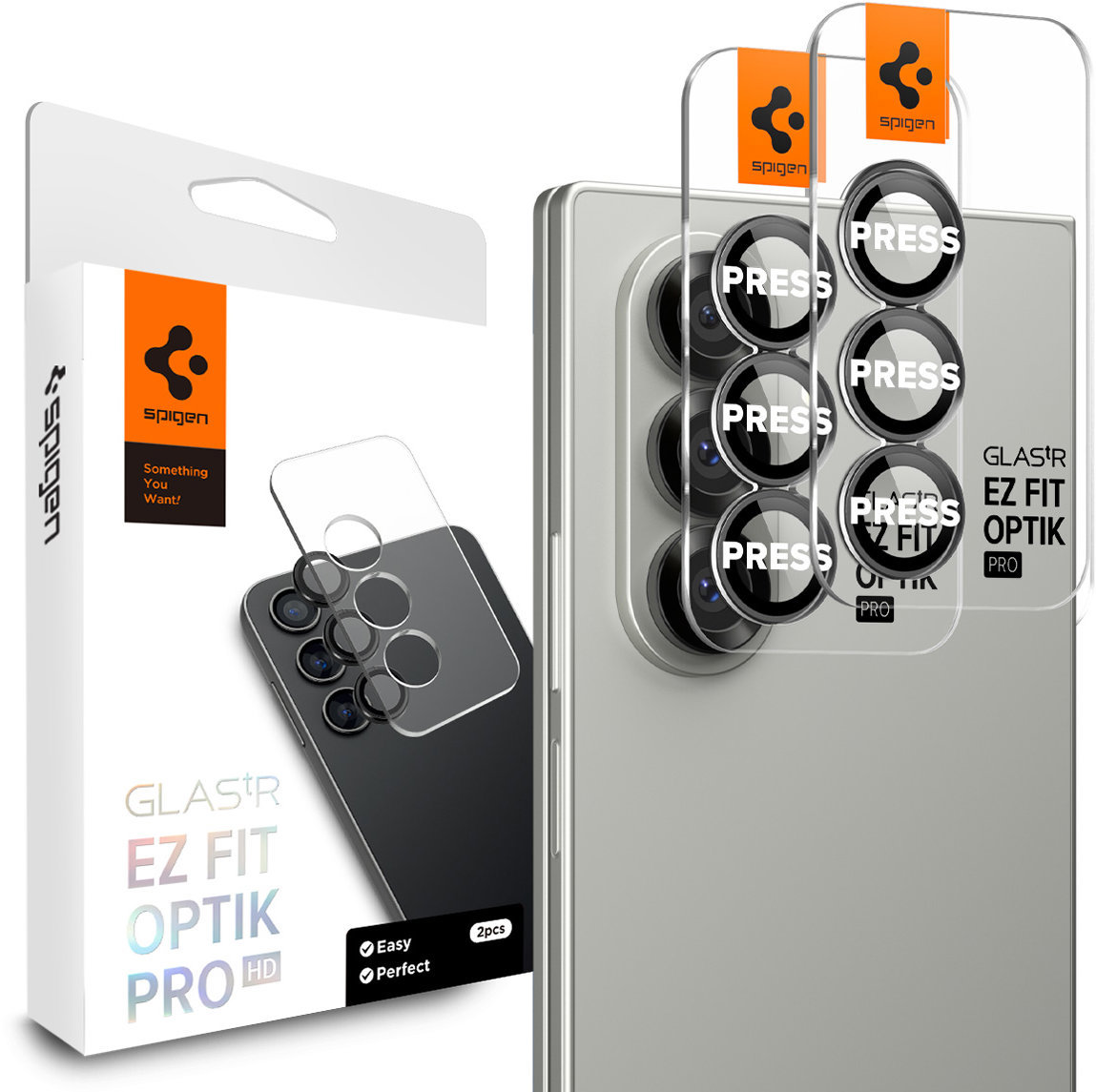 Spigen Glass TR EZ Fit Optik Pro HD 2 Pack Black Samsung Galaxy Z Fold 7