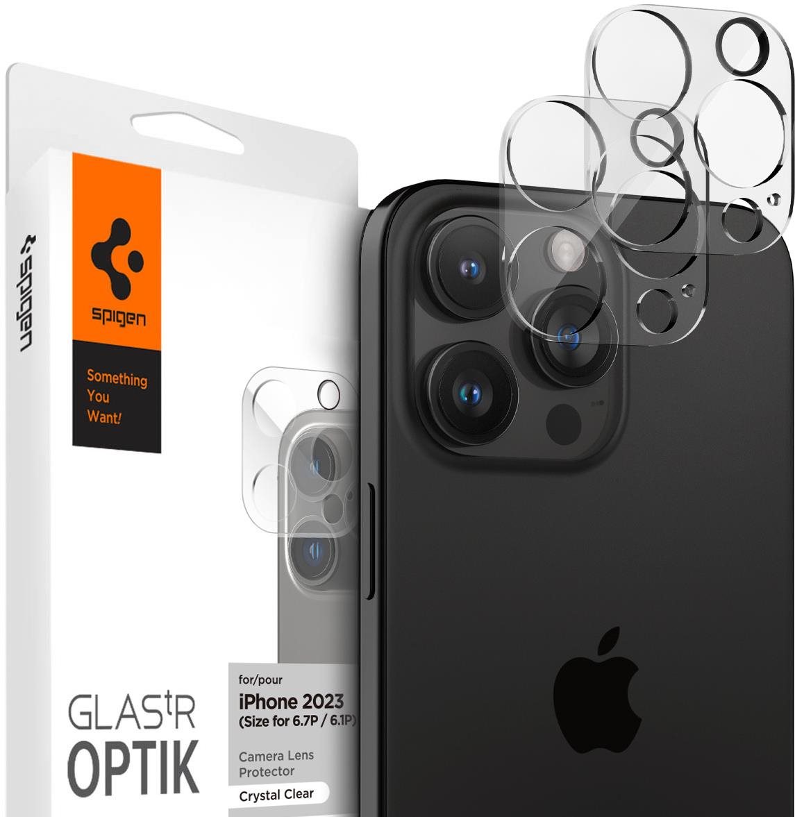 Spigen Glass tR Optik 2 Pack Crystal Clear iPhone 16 Pro/15 Pro/16 Pro Max/15 Pro Max