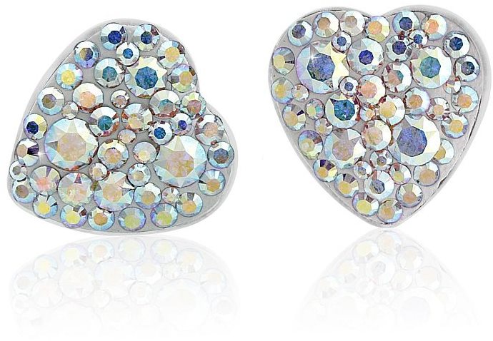 JSB Bijoux Náušnice Srdiečka s krištáľovými kameňmi Swarovski®