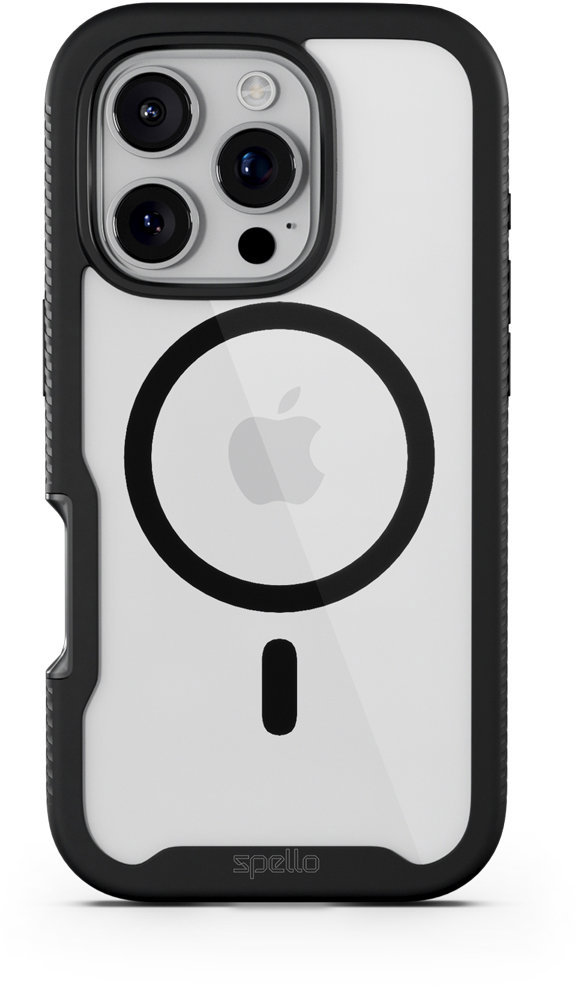 Spello Rugged magnetický kryt iPhone 16 Pro – čierny