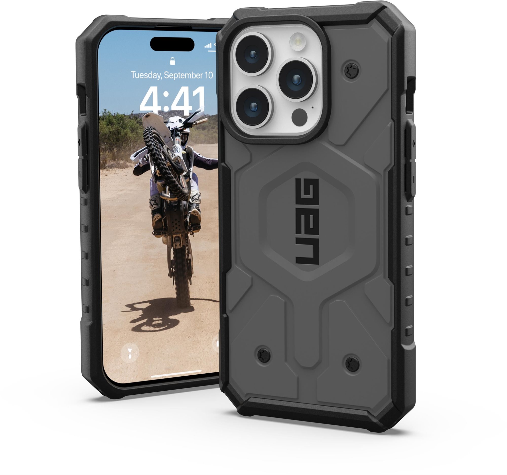 UAG Pathfinder MagSafe Silver iPhone 15 Pro