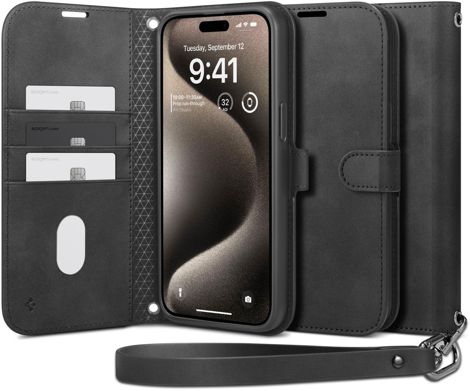 Spigen Wallet S Pro Black iPhone 15 Pro Max