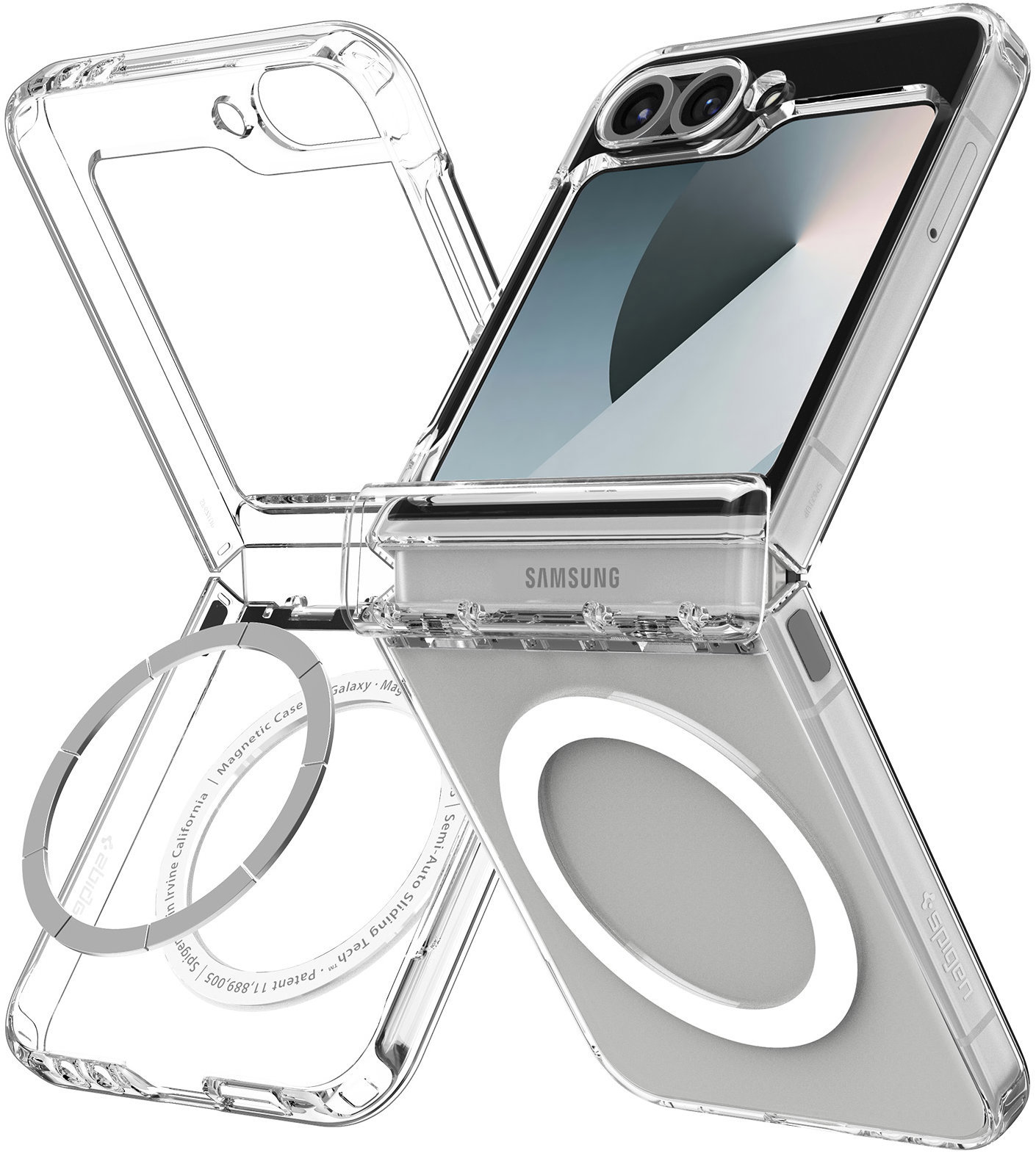 Spigen Ultra Hybrid Pro MagSafe Clear White Samsung Galaxy Z Flip 7 FE/Flip 6