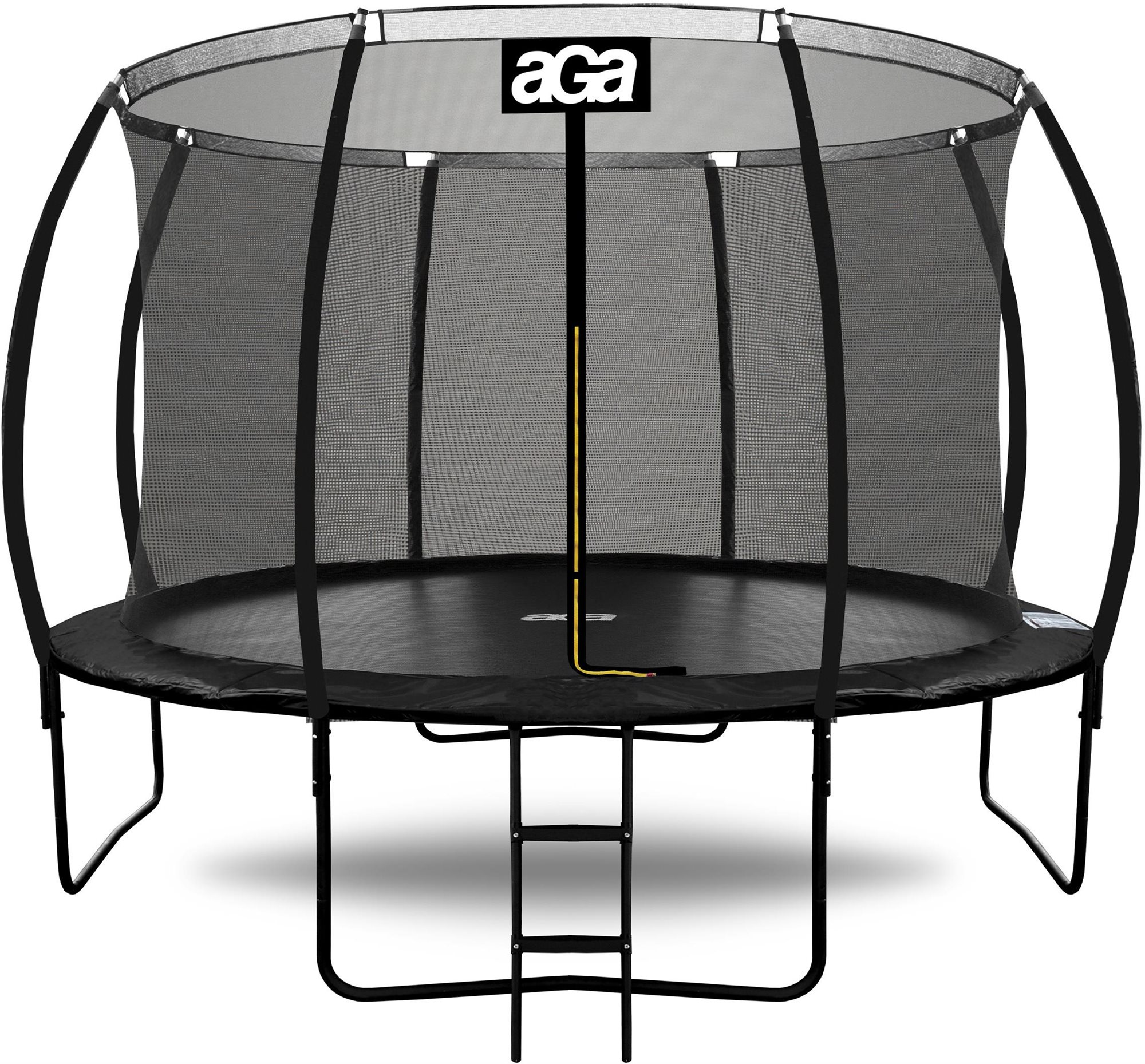 Aga Sport Exclusive Trampolína 366 cm, čierna, ochranná sieť a rebrík