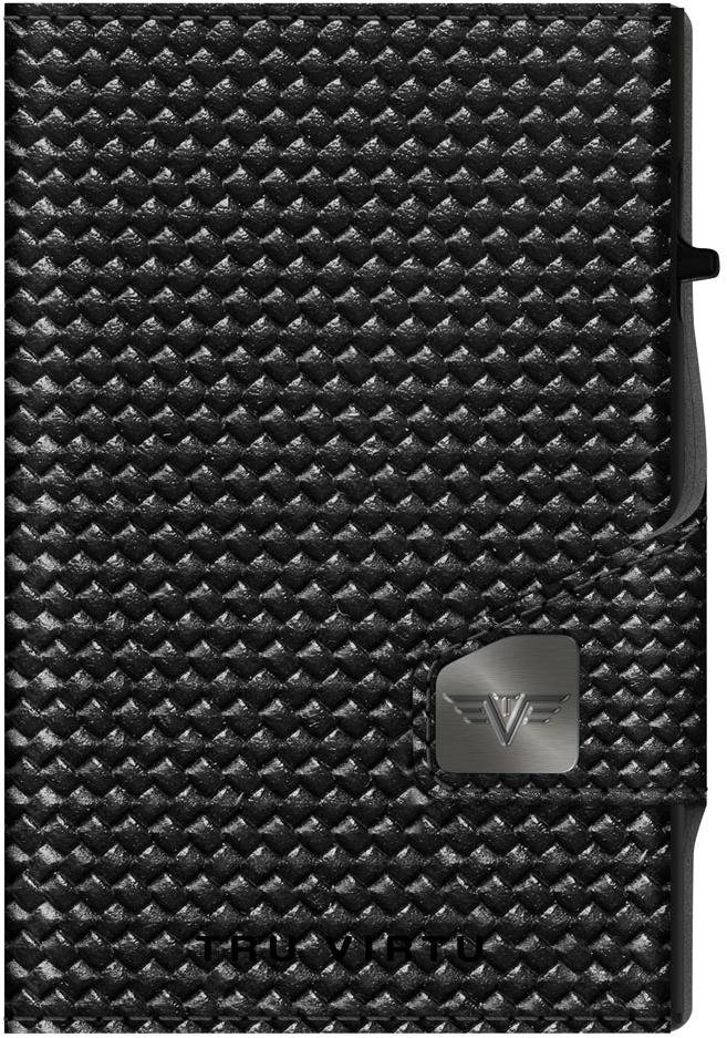 Tru Virtu Click & Slide Diagonal Carbon Black Peňaženka s vreckom na mince kožená