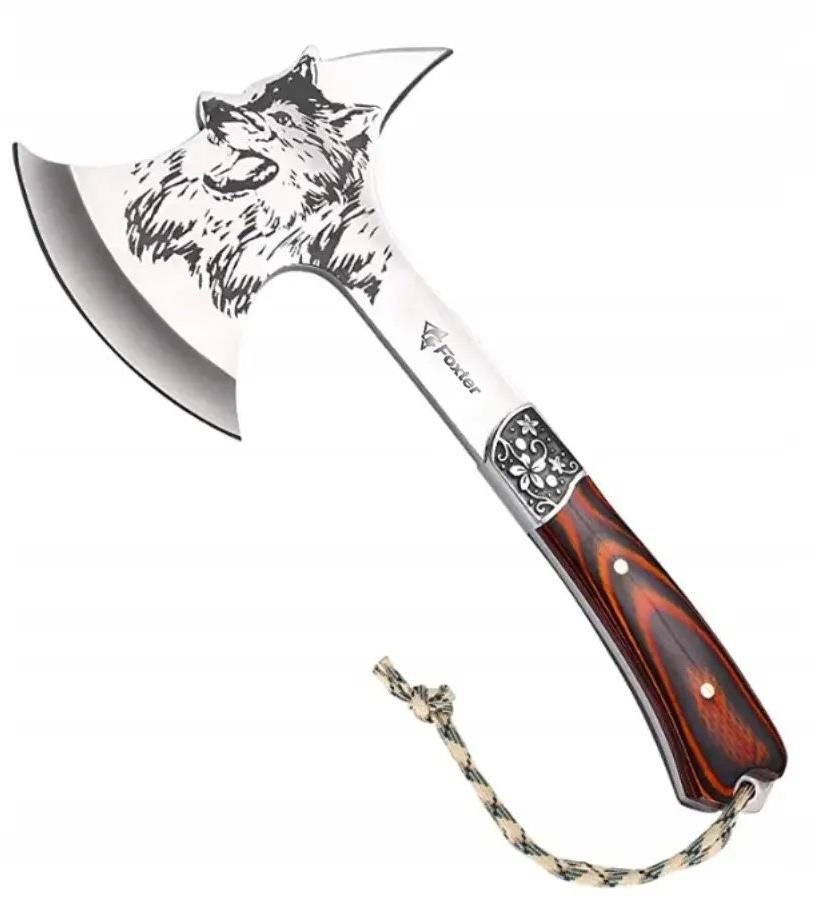 Foxter 2227 Taktická sekera Tomahawk motív vlk 32 cm