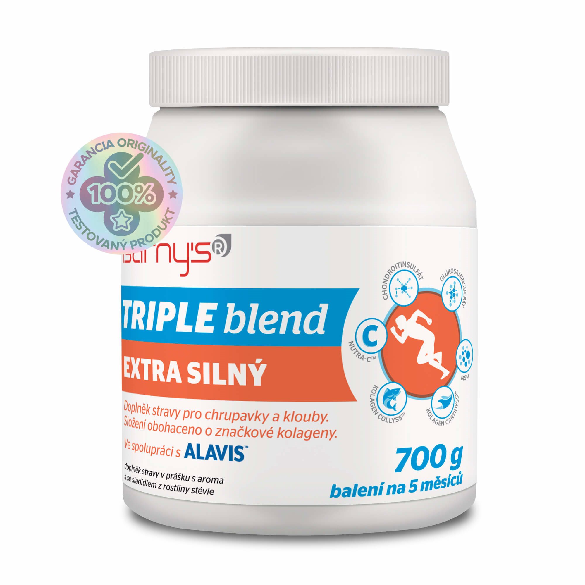 Barny's Triple blend Extra silný 700 g s arómou a so sladidlom