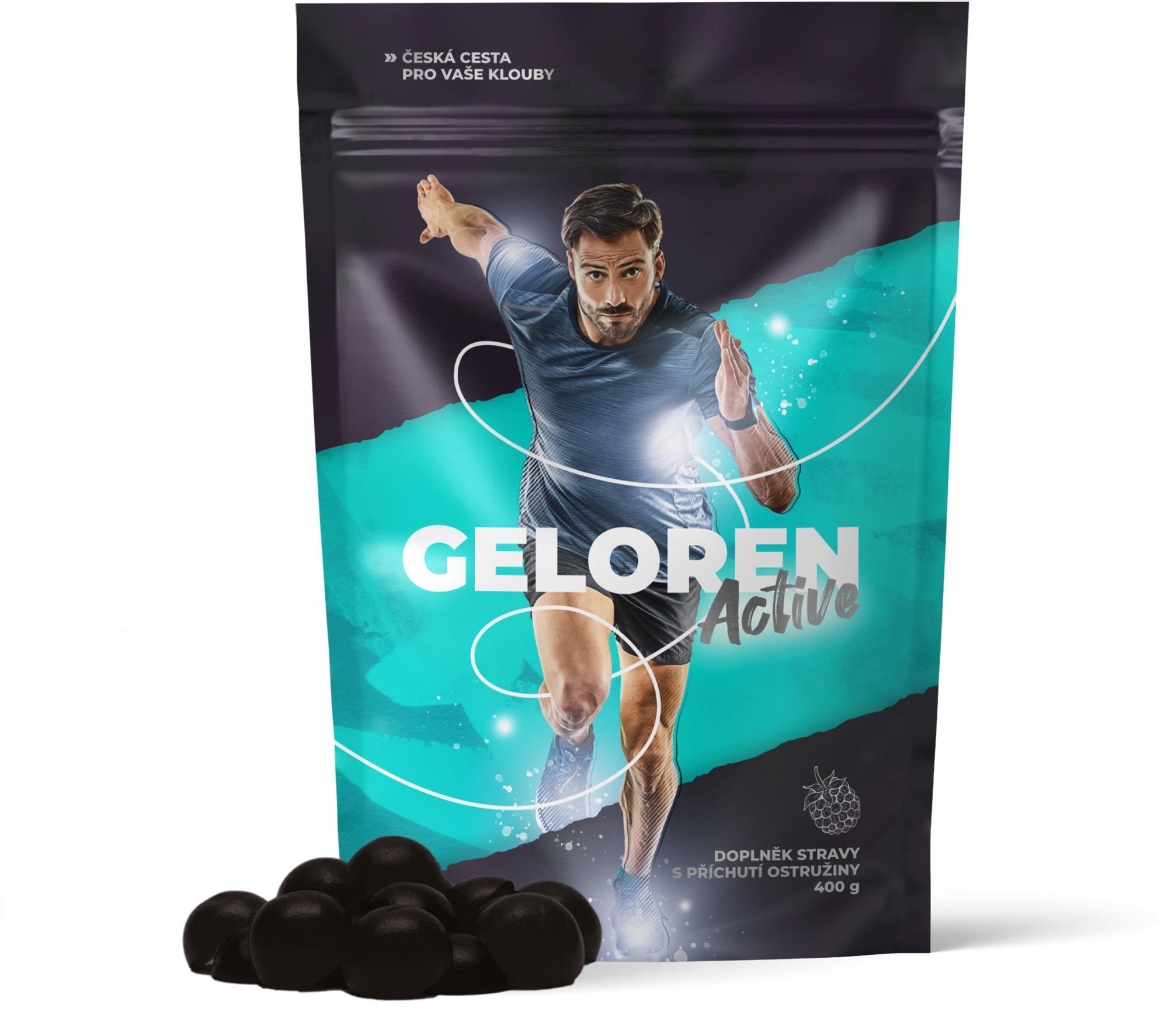 Geloren Active 400 g (90 tabliet), černica