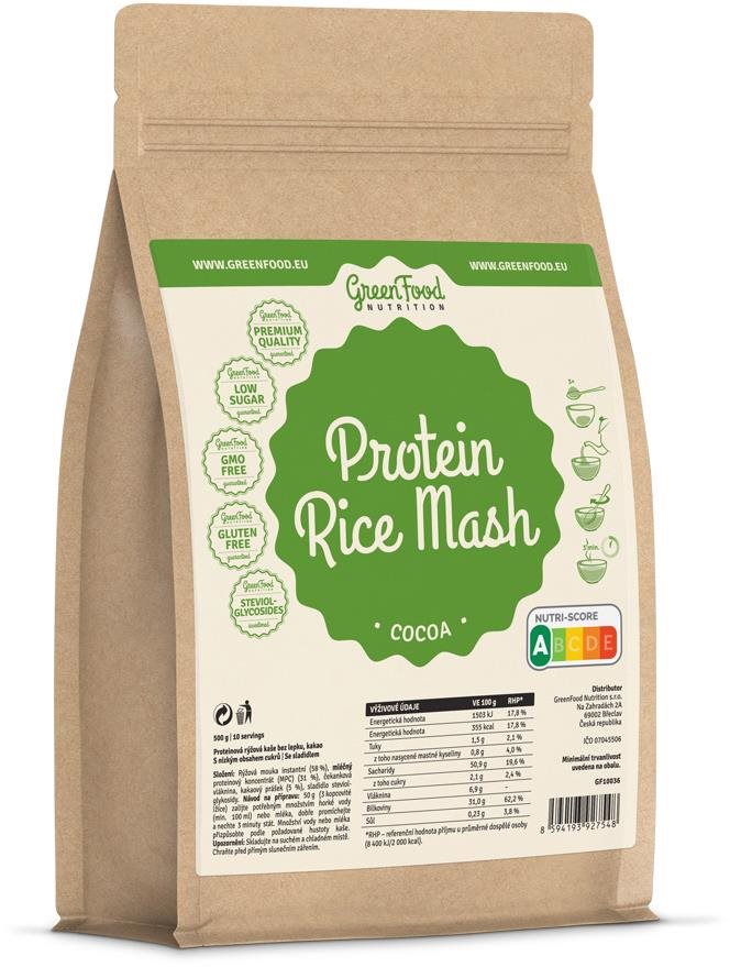 GreenFood Nutrition Protein Rice Mash 500 g, cocoa