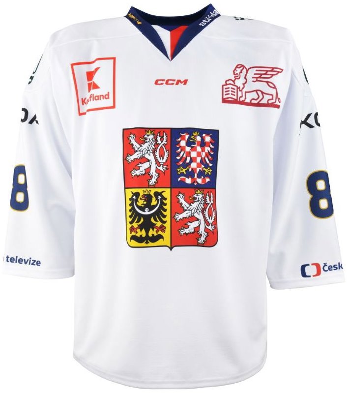 CCM Reprezentačný dres s reklamou biely Pastrňák, Senior, L