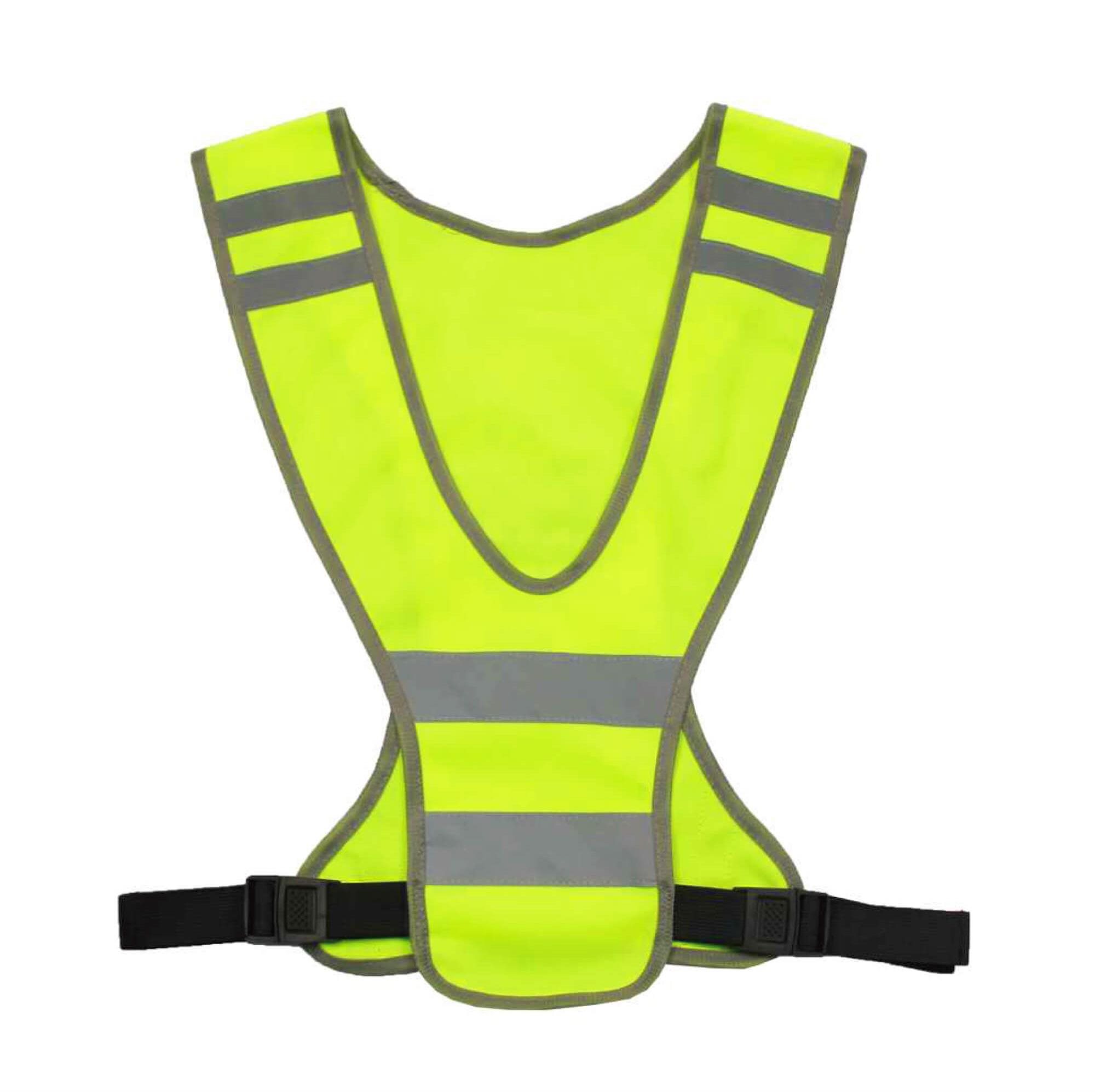 RT-VEST-Y16, nastaviteľné elastické popruhy, zapínanie na 2 pracky na bokoch, žltá