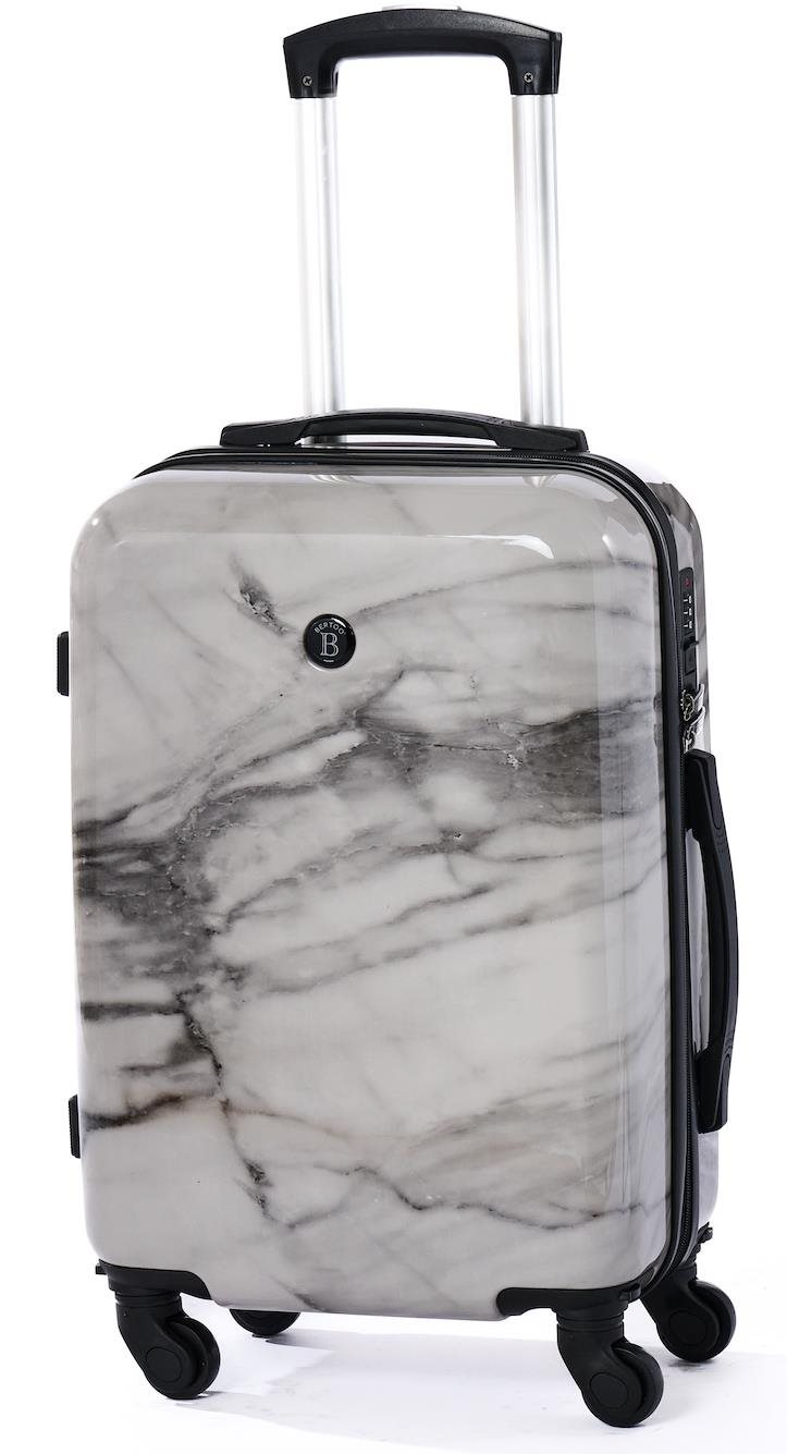 BERTOO Cestovný kufor Marmo, biely 36 l