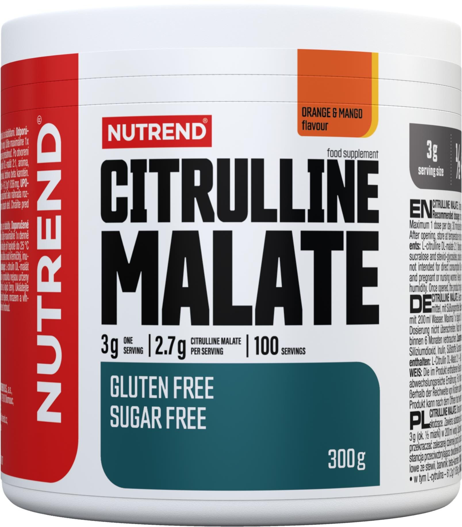 Nutrend Citrulline Malate 300 g, pomaranč + mango
