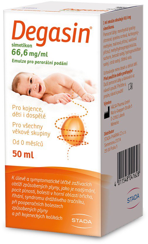 Degasin simetikón 66,6 mg/ml emulzia na nadúvanie 50 ml