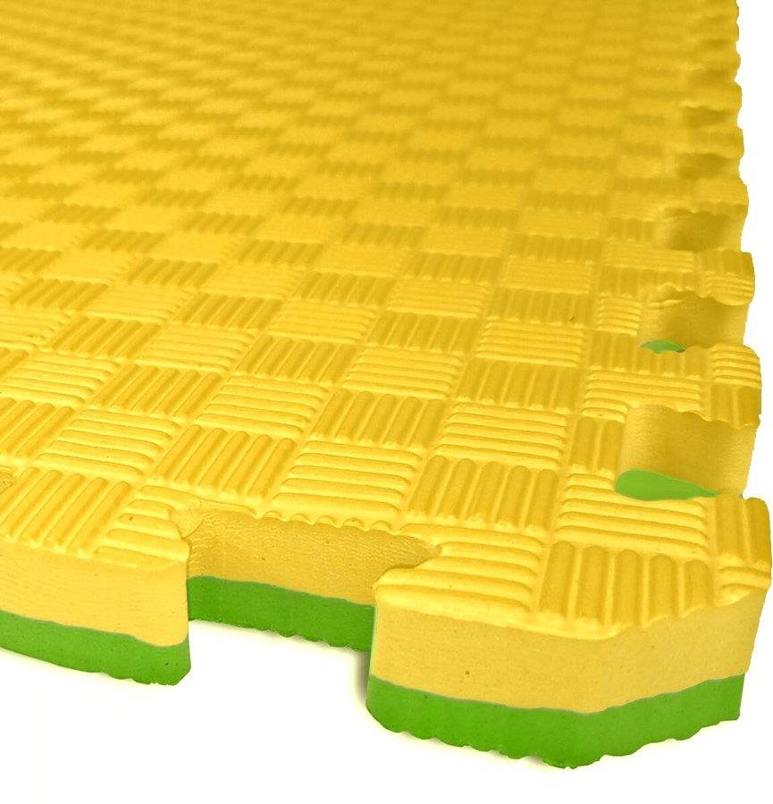 Sedco Tatami puzzle – taekwondo podložka, 100 × 100 × 2 cm žlto-zelená
