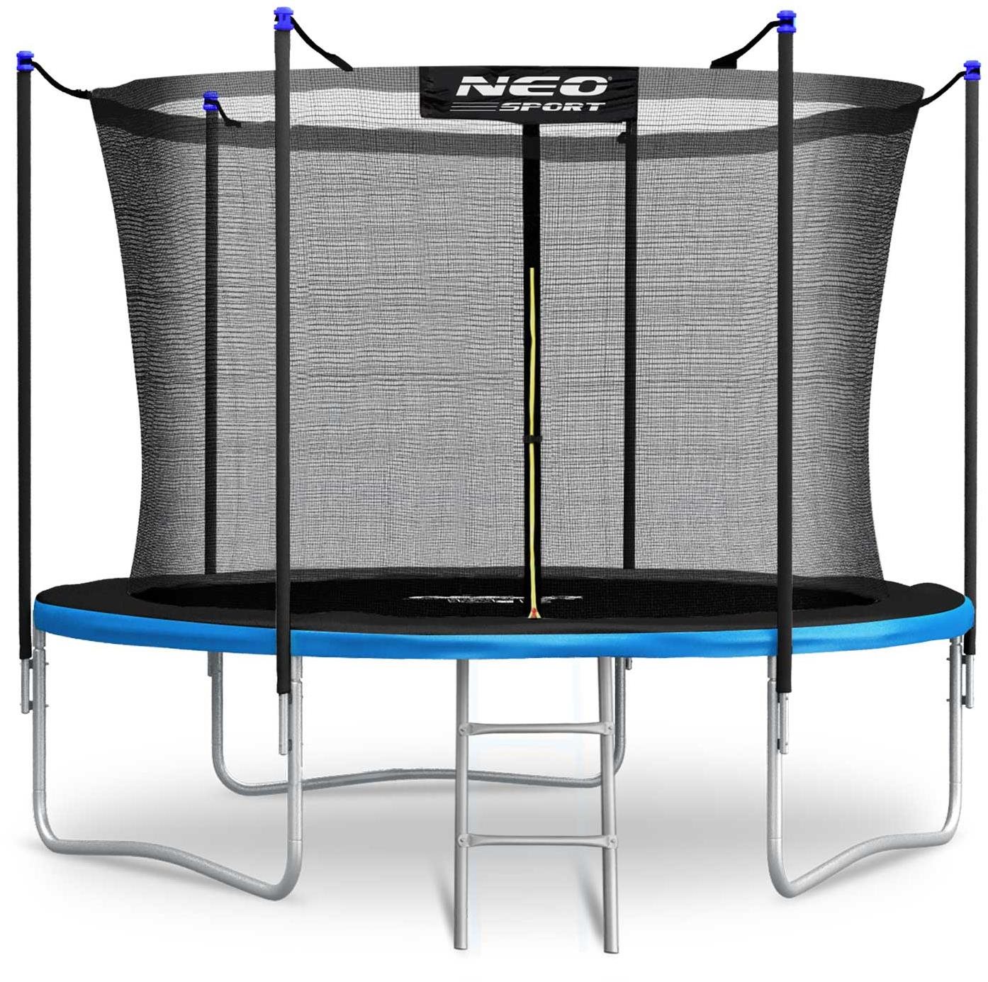 Neo-Sport Záhradná trampolína 8 stôp/252 cm s vnútornou sieťou a rebríkom čierno-modrá
