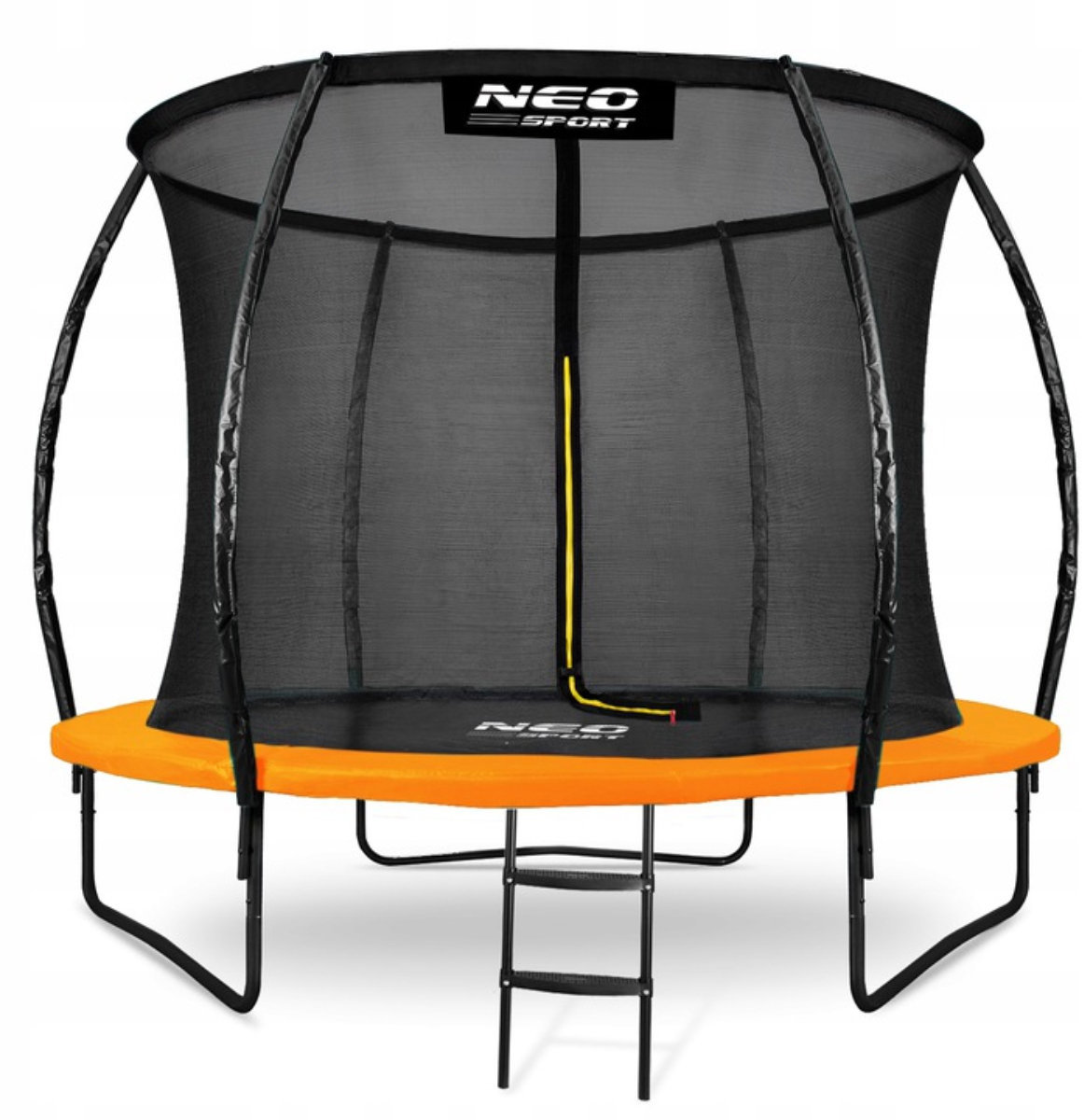 Neo-Sport Profilovaná záhradná trampolína 8 stôp/252 cm s vnútornou sieťou, oranžová