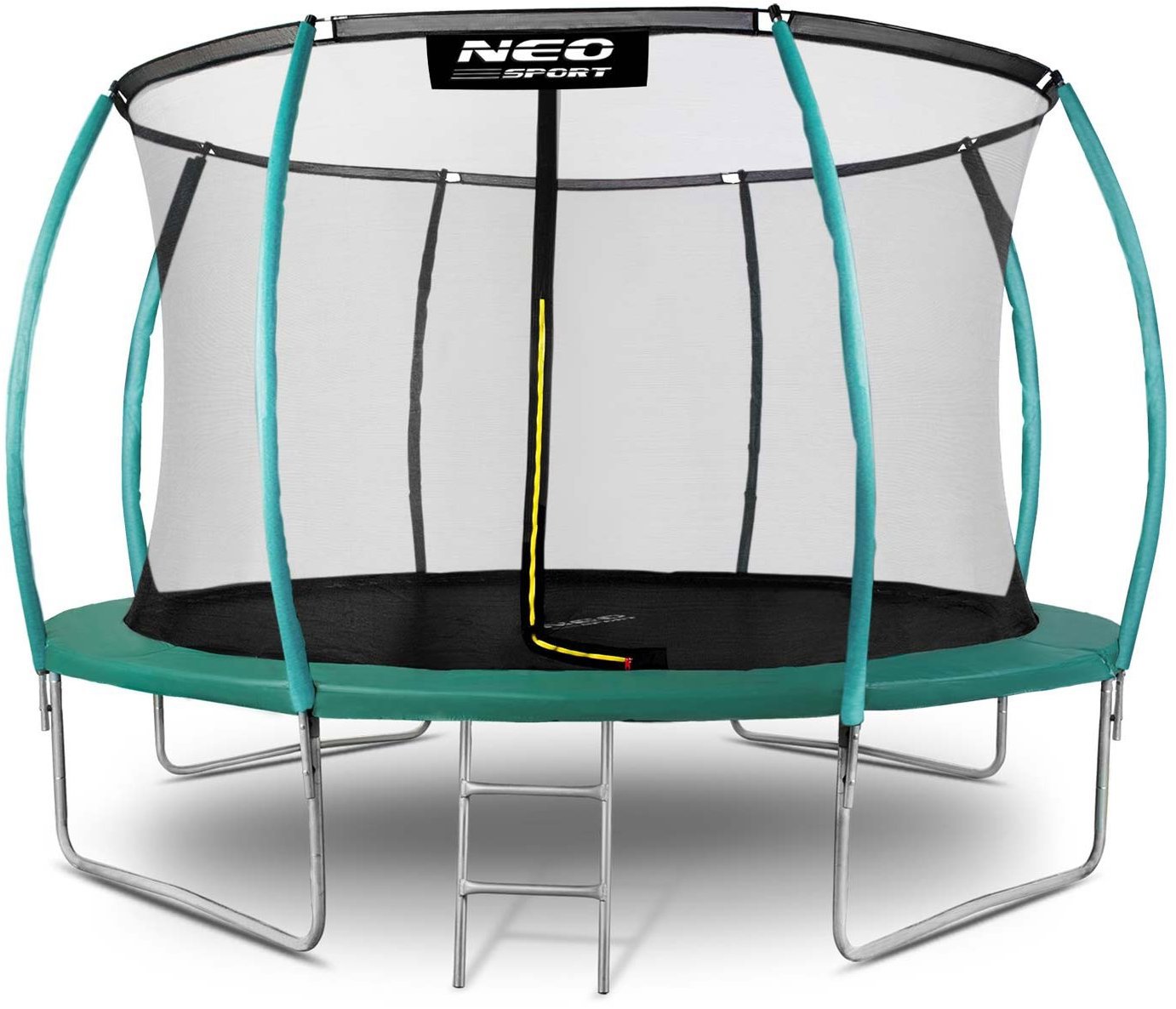 Neo-Sport Profilovaná záhradná trampolína 12 stôp/374 cm s vnútornou sieťou, oranžová