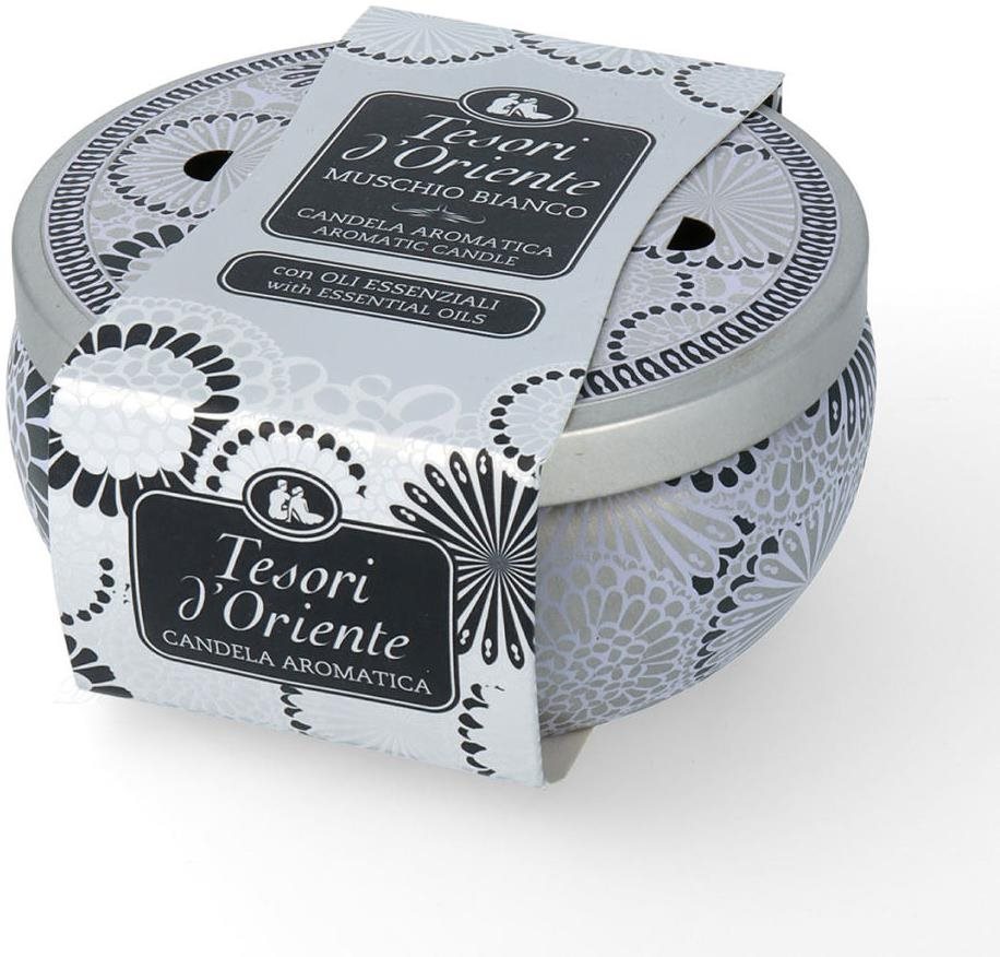 Tesori d'Oriente White Musk Scented Vonná Sviečka v Plechovej Dóze 200 g