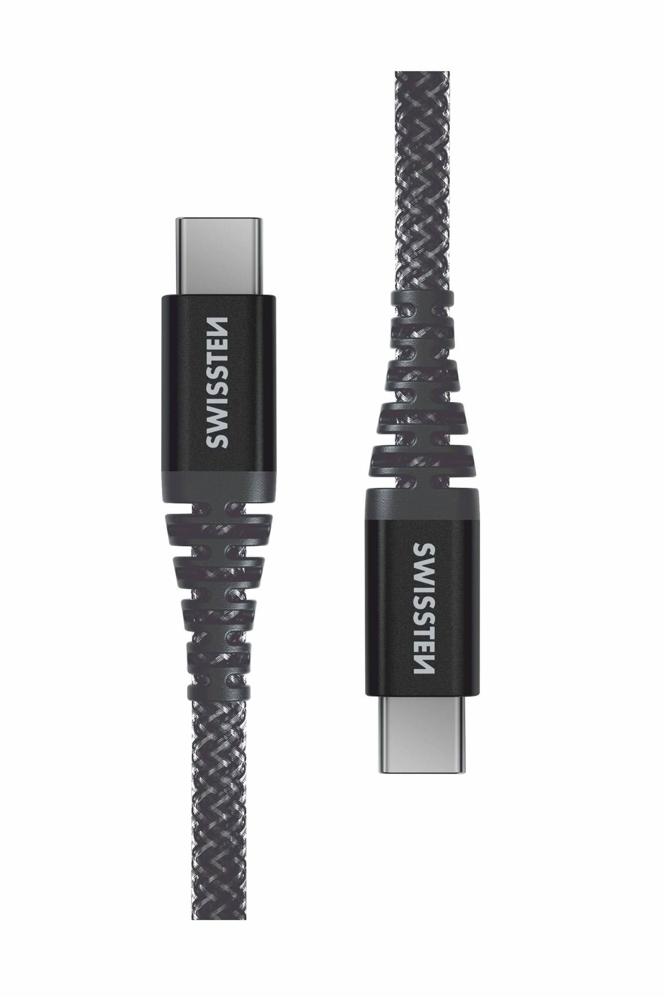Swissten Kevlar USB-C / USB-C 1,5 m antracit