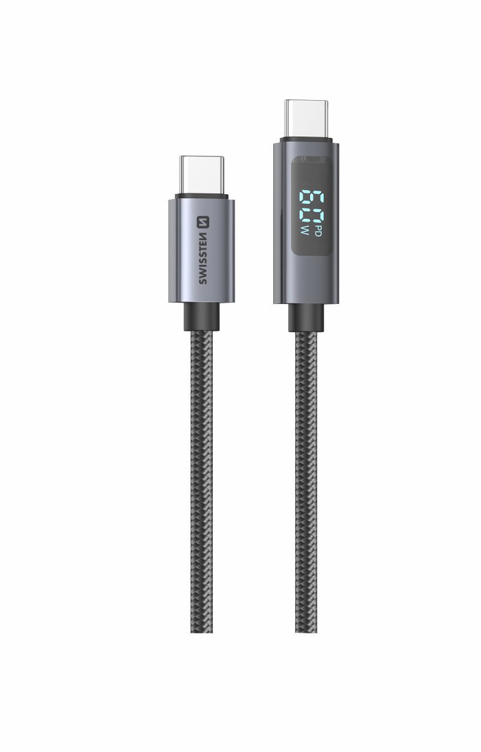 Swissten LCD kábel USB-C/USB-C 1 m