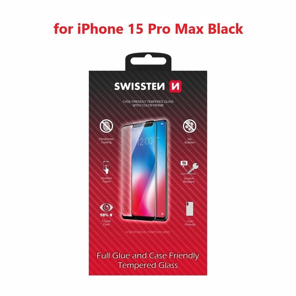 Swissten 3D Full Glue pre Apple iPhone 16 Pro čierne