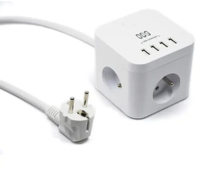 IN Prepäťová ochrana CUBE, 3 zásuvky, 4× USB