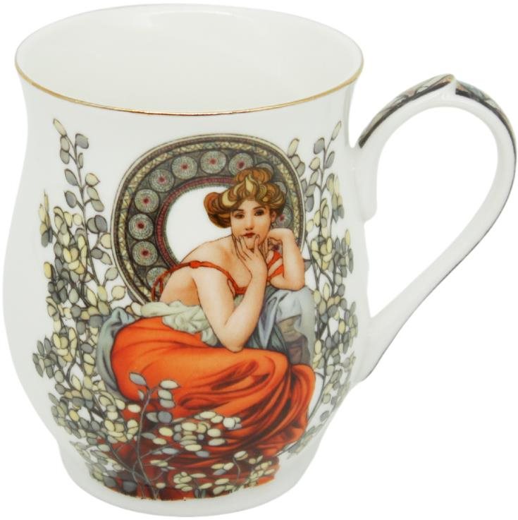 Home Elements Porcelánový hrnček 350 ml, Mucha svetlý