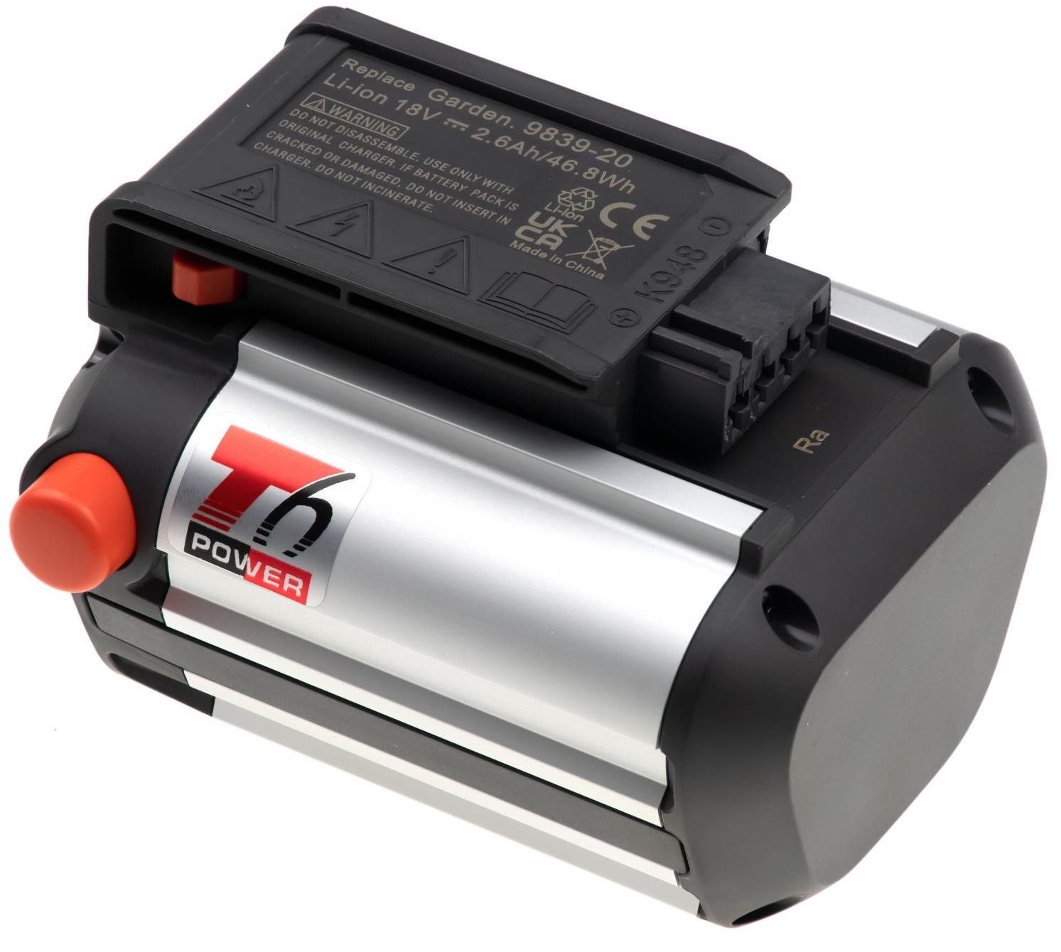 T6 Power na akumulátorové náradie Gardena 9839-20, Li-Ion, 2 600 mAh (46,8 Wh), 18 V