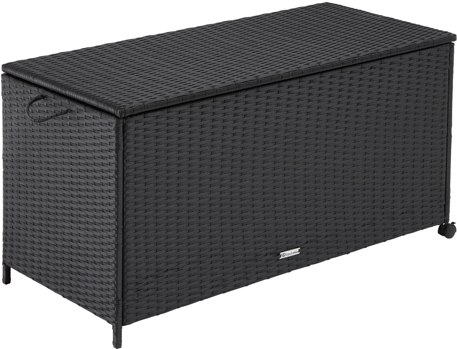 TECTAKE Záhradný úložný box, čierny 117 × 54 × 64 cm