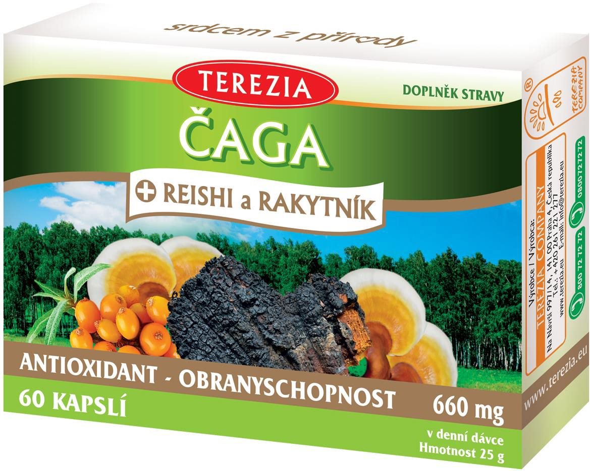 TEREZIA Čaga + reishi a rakytník 60 kapsúl