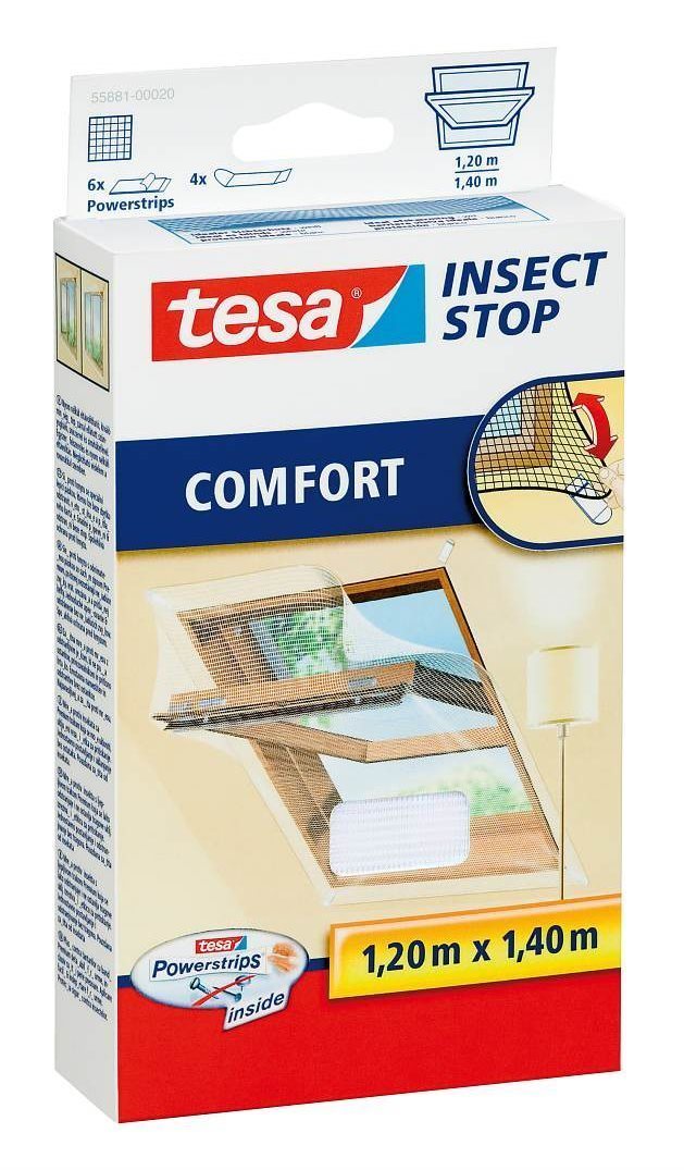 TESA - Sieť proti hmyzu na strešné okno COMFORT, biela