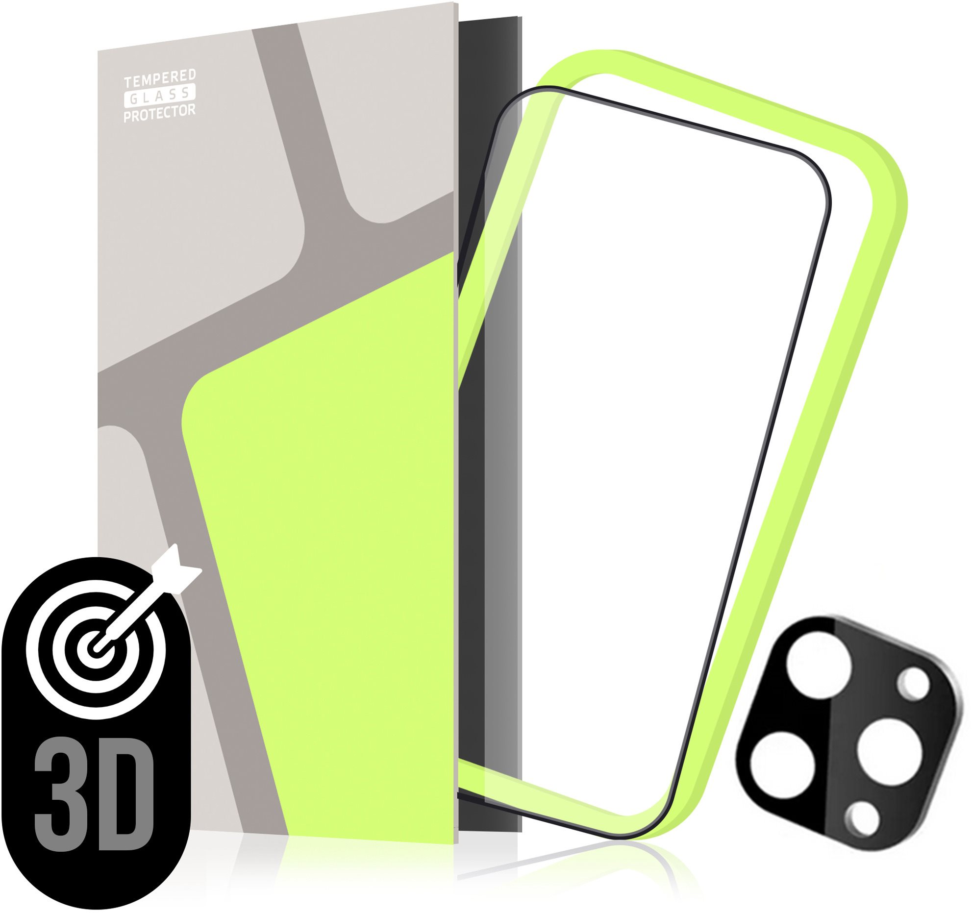 Tempered Glass Protector 3D pre iPhone 16 Pro + sklo na kameru + aplikátor (Case Friendly)