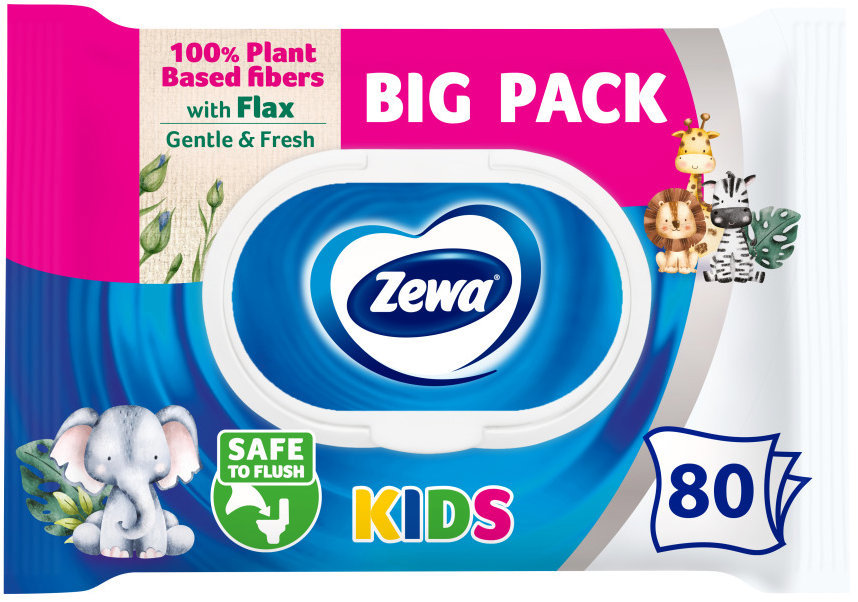 ZEWA Kids vlhčený toaletný papier (80 ks)