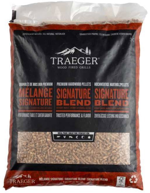 TRAEGER Pelety drevené, univerzálna zmes driev, FSC Signature Blend Pellets, 9 kg