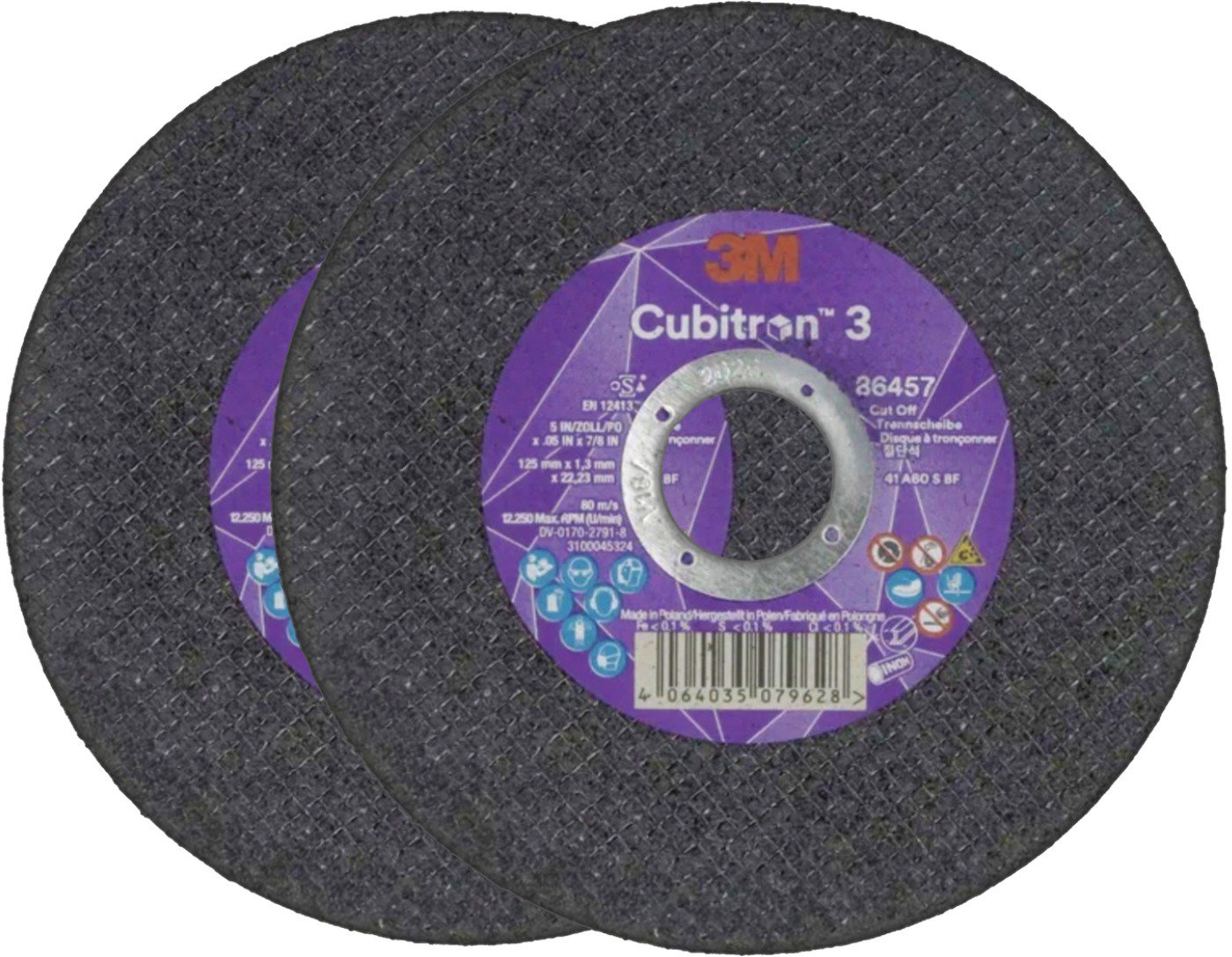 3M Cubitron 3 Rezný kotúč, rozmer 125 × 1,3 mm, 2 ks, 86457