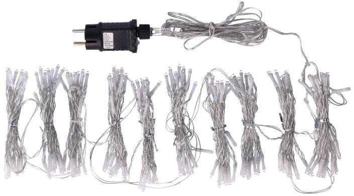 TESLA – dekoratívny záves, 2700K, 200 LED, 2 m × 2 m + 5 m